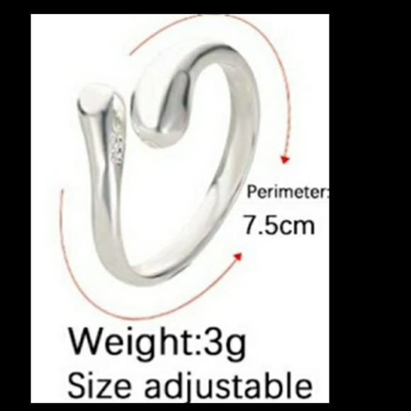 FINAL SALE Silver Teardrop Ring - Picture 5 of 5